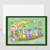 Cartes Pour Fêtes Annuelles Train à chenille de Noël avec présentoirs (Devant / Derrière)