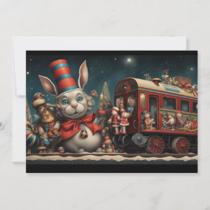 Cartes Pour Fêtes Annuelles Train de bonbons de Noël Whimsical 2