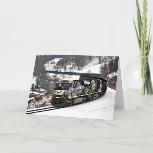 Cartes Pour Fêtes Annuelles Train de charbon d'hiver (Devant)