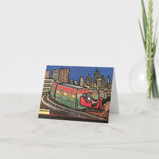 Cartes Pour Fêtes Annuelles Train de Chicago Père Noël