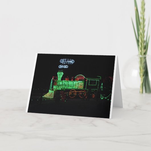 Cartes Pour Fêtes Annuelles Train de lumière de Noël (Devant)