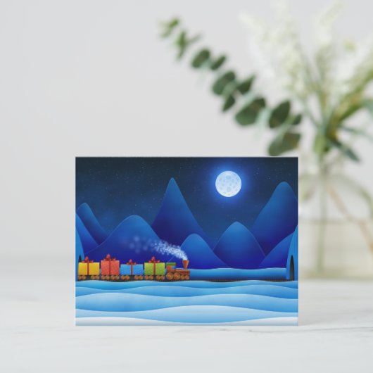 Cartes Pour Fêtes Annuelles Train de Noël (Debout devant)