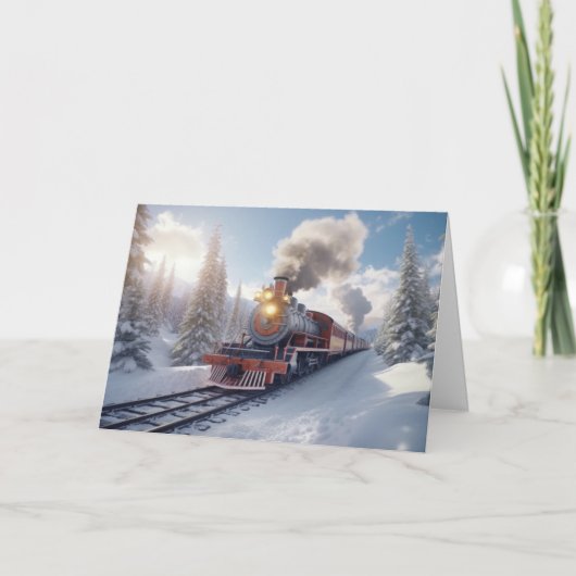 Cartes Pour Fêtes Annuelles Train de Noël (Devant)