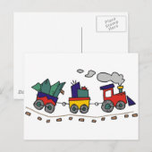 Cartes Pour Fêtes Annuelles Train de Noël (Devant / Derrière)