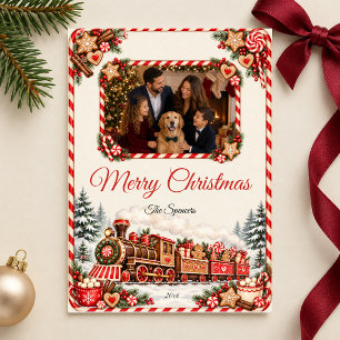 Cartes Pour Fêtes Annuelles Train de Noël en pain d'épice