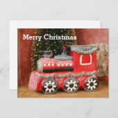 Cartes Pour Fêtes Annuelles Train de Noël Festif (Devant / Derrière)