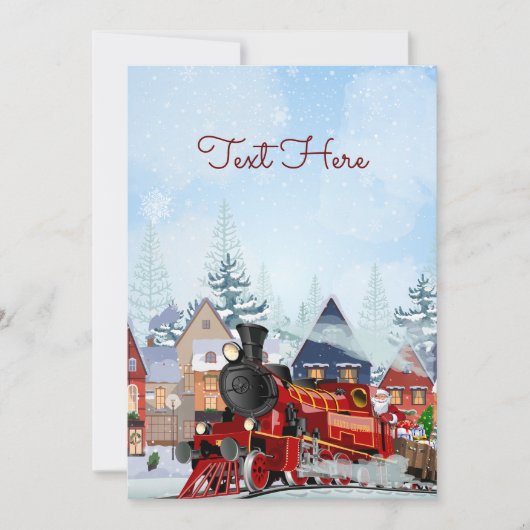 Cartes Pour Fêtes Annuelles train de Noël hiver (Devant)