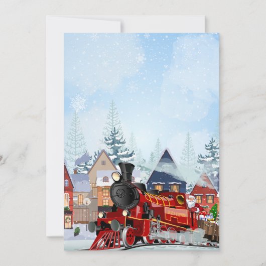 Cartes Pour Fêtes Annuelles train de Noël hiver  (Devant)