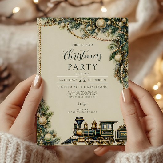 Cartes Pour Fêtes Annuelles Train de Noël Vintage