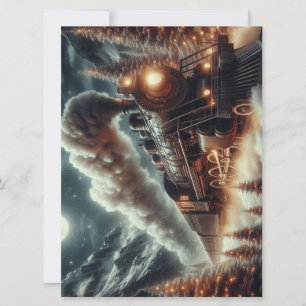 Cartes Pour Fêtes Annuelles Train de nuit d'hiver/Noël