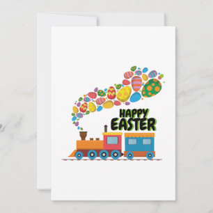 Cartes Pour Fêtes Annuelles Train Oeufs De Pâques Pour Garçons