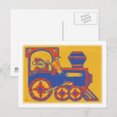 Cartes Pour Fêtes Annuelles Train père Noël (Devant / Derrière)