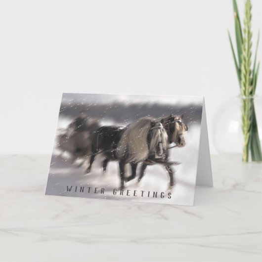 Cartes Pour Fêtes Annuelles Traîneau à neige (Devant)