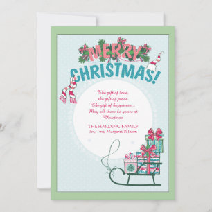 Cartes Pour Fêtes Annuelles Traîneau de Cadeaux