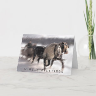 Cartes Pour Fêtes Annuelles Traîneau de neige