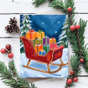Cartes Pour Fêtes Annuelles Traîneau du Père Noël Joyeux Noël 