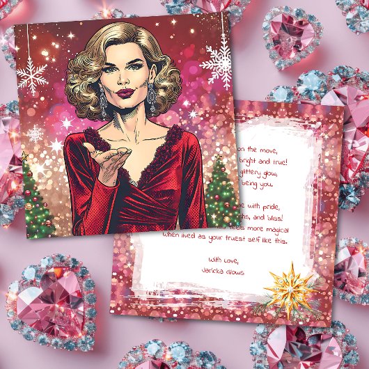 Cartes Pour Fêtes Annuelles Transgender Woman Festive Christmas Poem