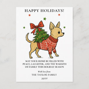 Cartes Pour Fêtes Annuelles Transporteur d'arbre de Noël pour chien Chihuahua