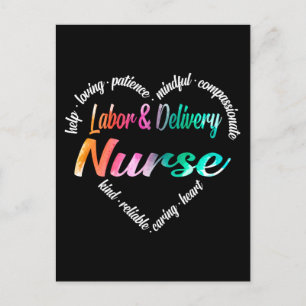 Cartes Pour Fêtes Annuelles Travail et prestation Infirmière Coeur Mot Cloud A