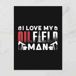 Cartes Pour Fêtes Annuelles Travailleur du champ pétrolifère J'aime Mon champ 