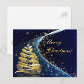 Cartes Pour Fêtes Annuelles Tree de Golden Christmas (Devant / Derrière)