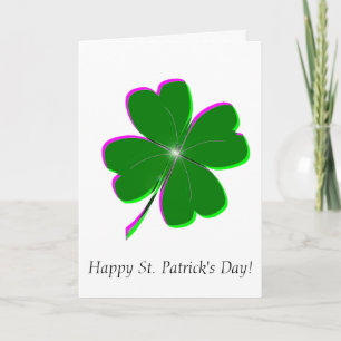 Cartes Pour Fêtes Annuelles Trèfle à quatre feuilles lumineux