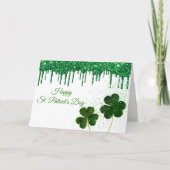 Cartes Pour Fêtes Annuelles Trèfle de la Saint-Patrick à trois feuilles (Devant)