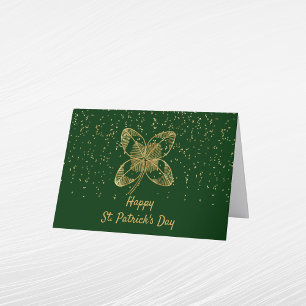 Cartes Pour Fêtes Annuelles Trèfle d'or Confettis Saint-Patrick