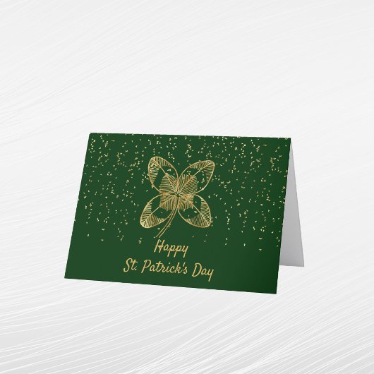 Cartes Pour Fêtes Annuelles Trèfle doré Confetti Saint-Patrick