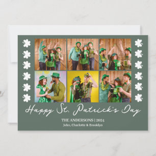 Cartes Pour Fêtes Annuelles Trèfle élégant Photo de famille de la Saint-Patric