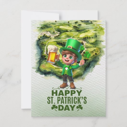 Cartes Pour Fêtes Annuelles Trèfle pour la Saint-Patrick pour golfeur (Devant)