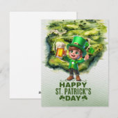 Cartes Pour Fêtes Annuelles Trèfle pour la Saint-Patrick pour golfeur (Devant / Derrière)