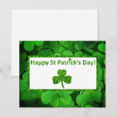 Cartes Pour Fêtes Annuelles Trèfle Saint-Patrick (Devant / Derrière)