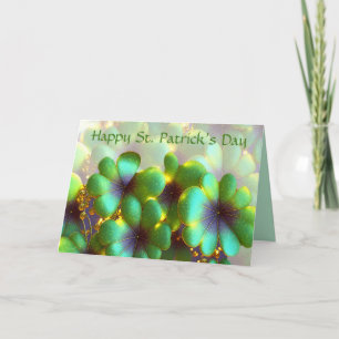 Cartes Pour Fêtes Annuelles Trèfles avec accents dorés, St Patrick