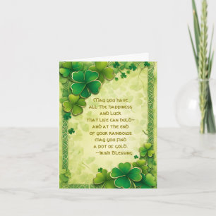Cartes Pour Fêtes Annuelles Trèfles et bénédiction irlandaise St. Patrick's Da