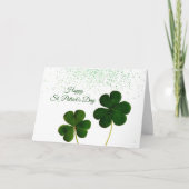 Cartes Pour Fêtes Annuelles Trèfles Vert Confettis St Patrick (Devant)
