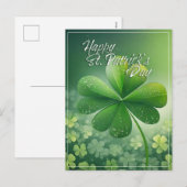 Cartes Pour Fêtes Annuelles Trèfles verts Joyeuse Saint-Patrick (7) c (Devant / Derrière)