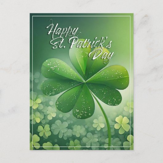 Cartes Pour Fêtes Annuelles Trèfles verts Joyeuse Saint-Patrick (7) c (Devant)