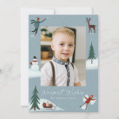 Cartes Pour Fêtes Annuelles Tremblement de neige (Devant)