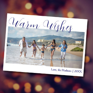 Cartes Pour Fêtes Annuelles Trendy Blue Vœux Chauds Deux Famille de la Plage P