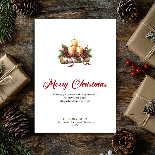 Cartes Pour Fêtes Annuelles Trendy Christmas candles rustic holiday greeting