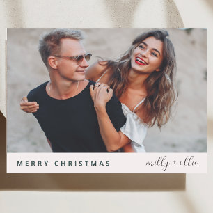 Cartes Pour Fêtes Annuelles Trendy Christmas Modern Stylish Couple Photo