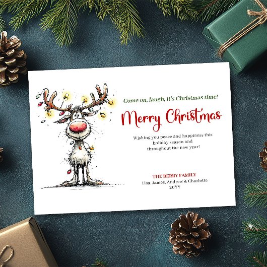 Cartes Pour Fêtes Annuelles Trendy Funny Reindeer Holiday Greeting Design