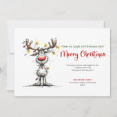 Cartes Pour Fêtes Annuelles Trendy Funny Reindeer Holiday Greeting Design (Devant)