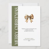 Cartes Pour Fêtes Annuelles Trendy Neutral Christmas Bow Greeting Card Design (Devant)