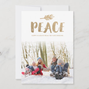 Cartes Pour Fêtes Annuelles Trendy Peace Holiday Photo Cards - Gold