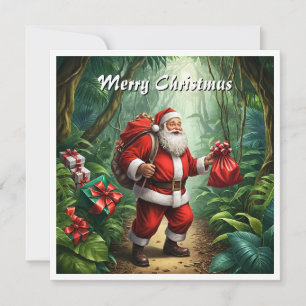 Cartes Pour Fêtes Annuelles Trendy Red Jungle Funny Noël Non-Photo