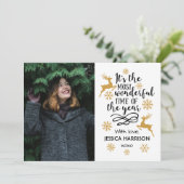 Cartes Pour Fêtes Annuelles Trendy Typografy Holiday (Debout devant)