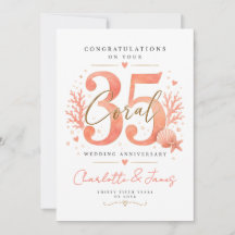 Trente-cinquième anniversaire de mariage Corail