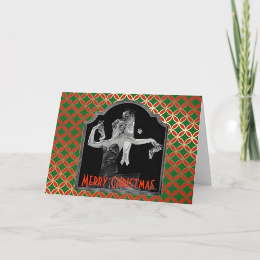 Cartes Pour Fêtes Annuelles Trente Danses Déco Rouge et Vert Noël (Devant)